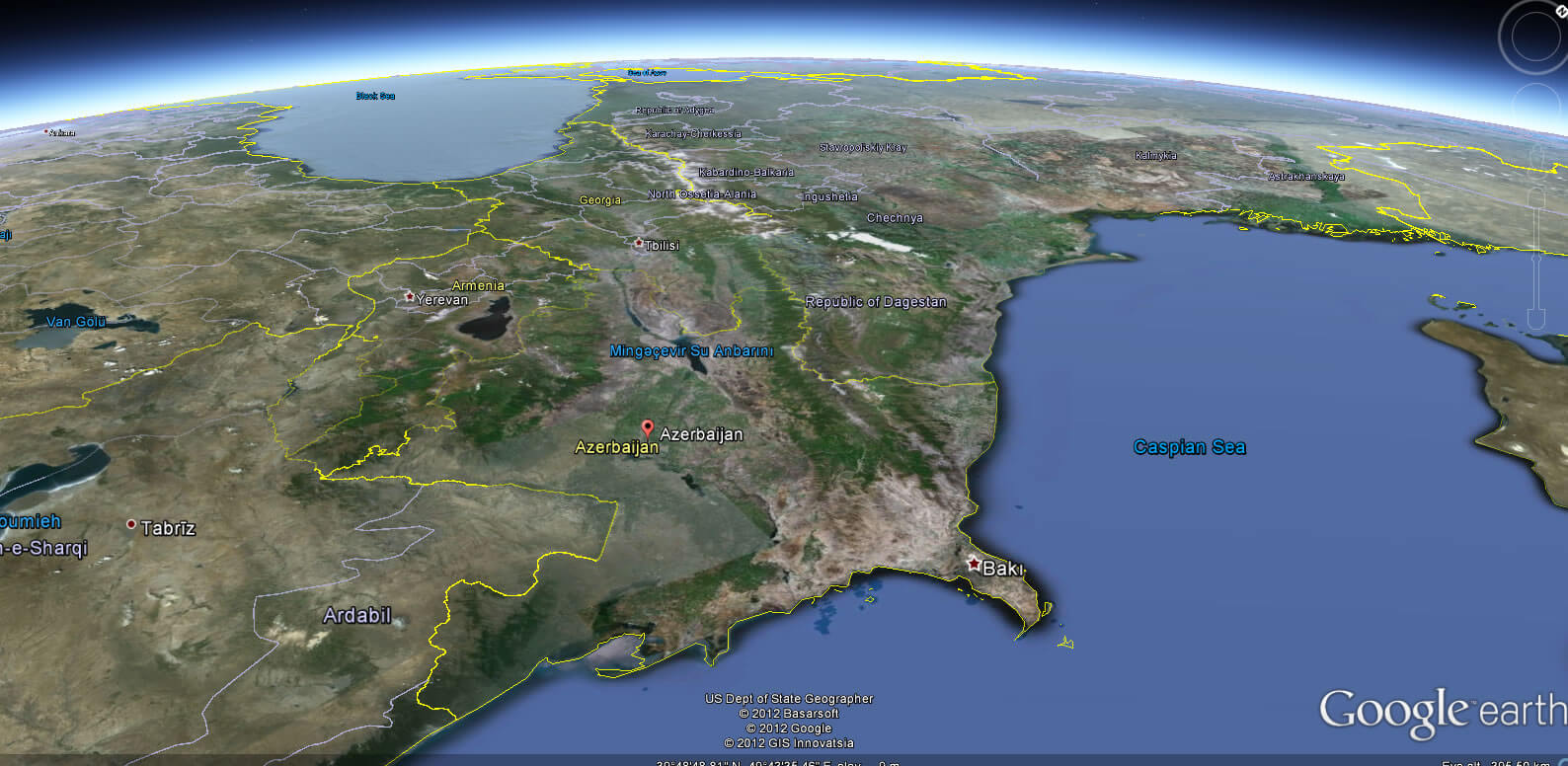 azerbeycan yeryuzu haritasi